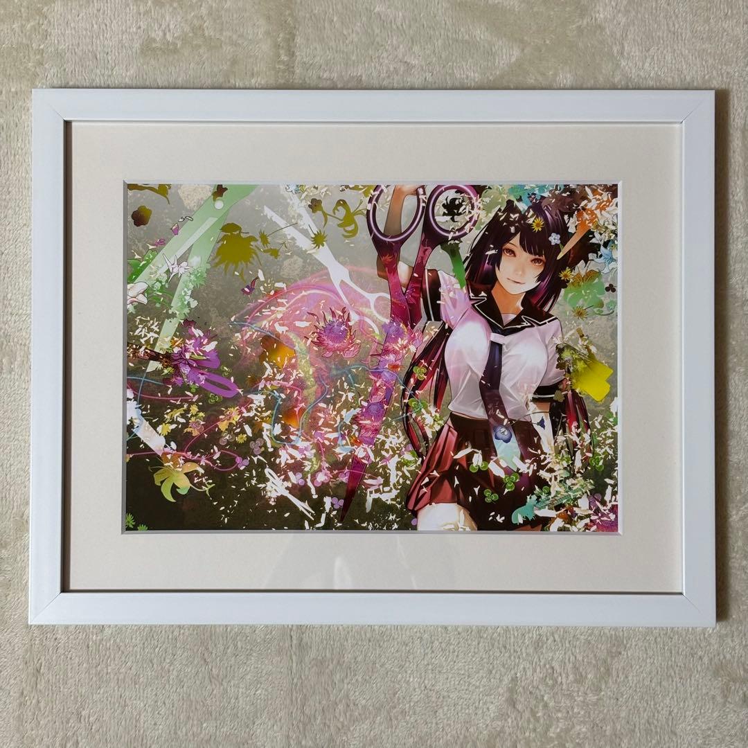 【新品】推しちゃれ 化物語 くじ A賞 額装高精細複製画 キャラファイングラフ