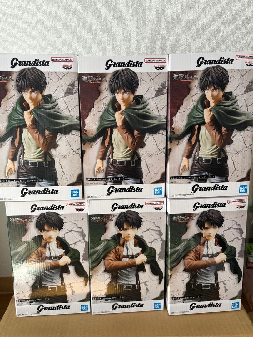 進撃の巨人 Grandista リヴァイ エレン フィギュア2種 6個セット