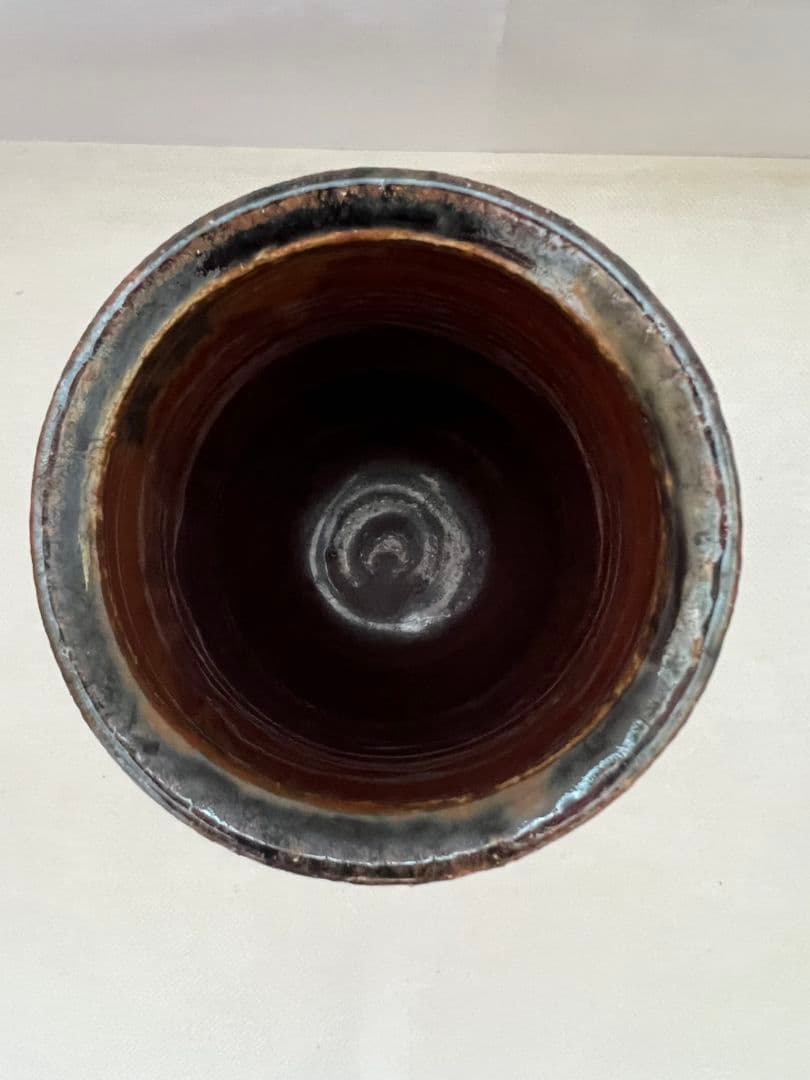 鉄釉双耳壺 (花瓶) 河井久 (師 河井寛次郎) - メルカリ