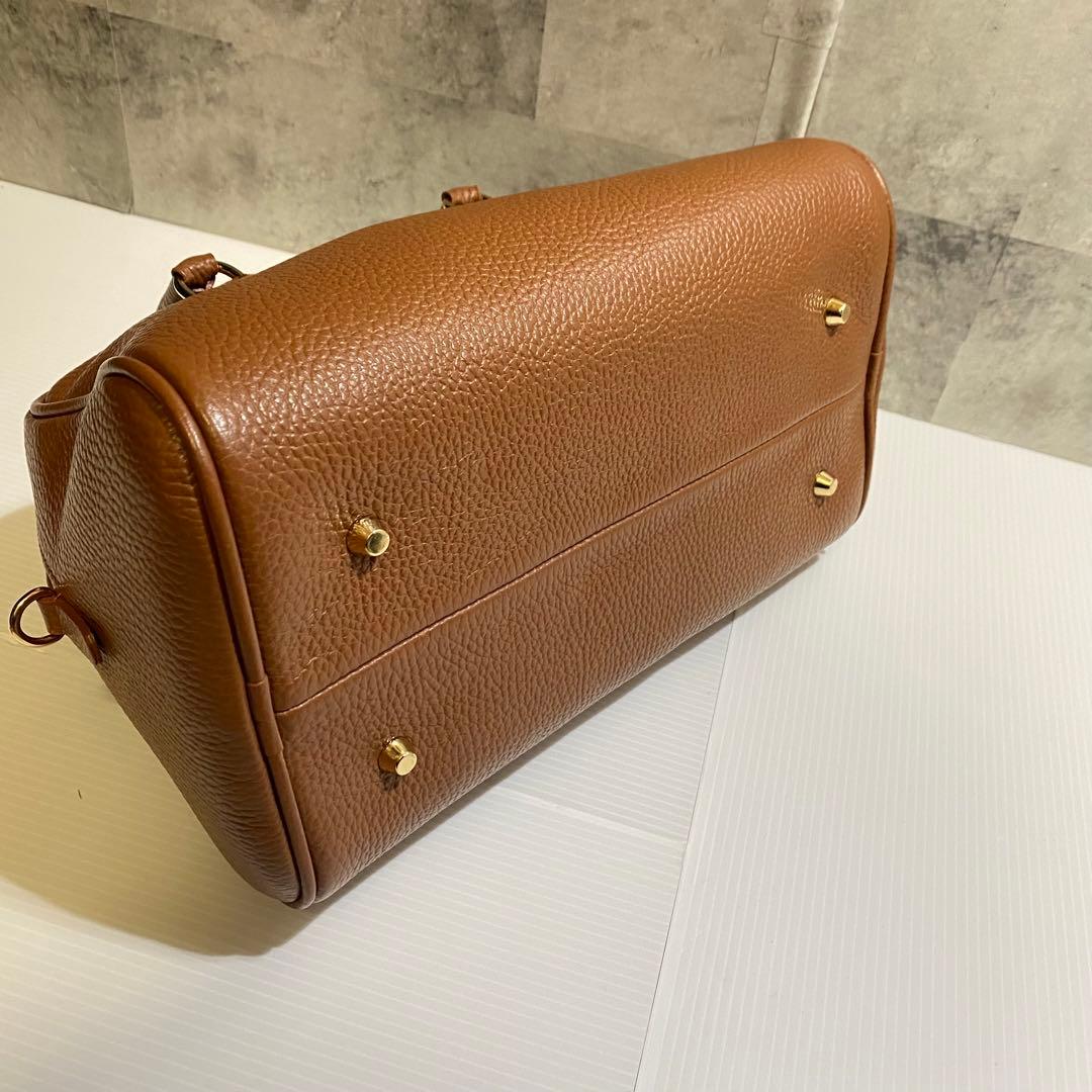 極美品】CHRISTIAN VILLA 2way ボストンバッグ ブラウン クリスチャン