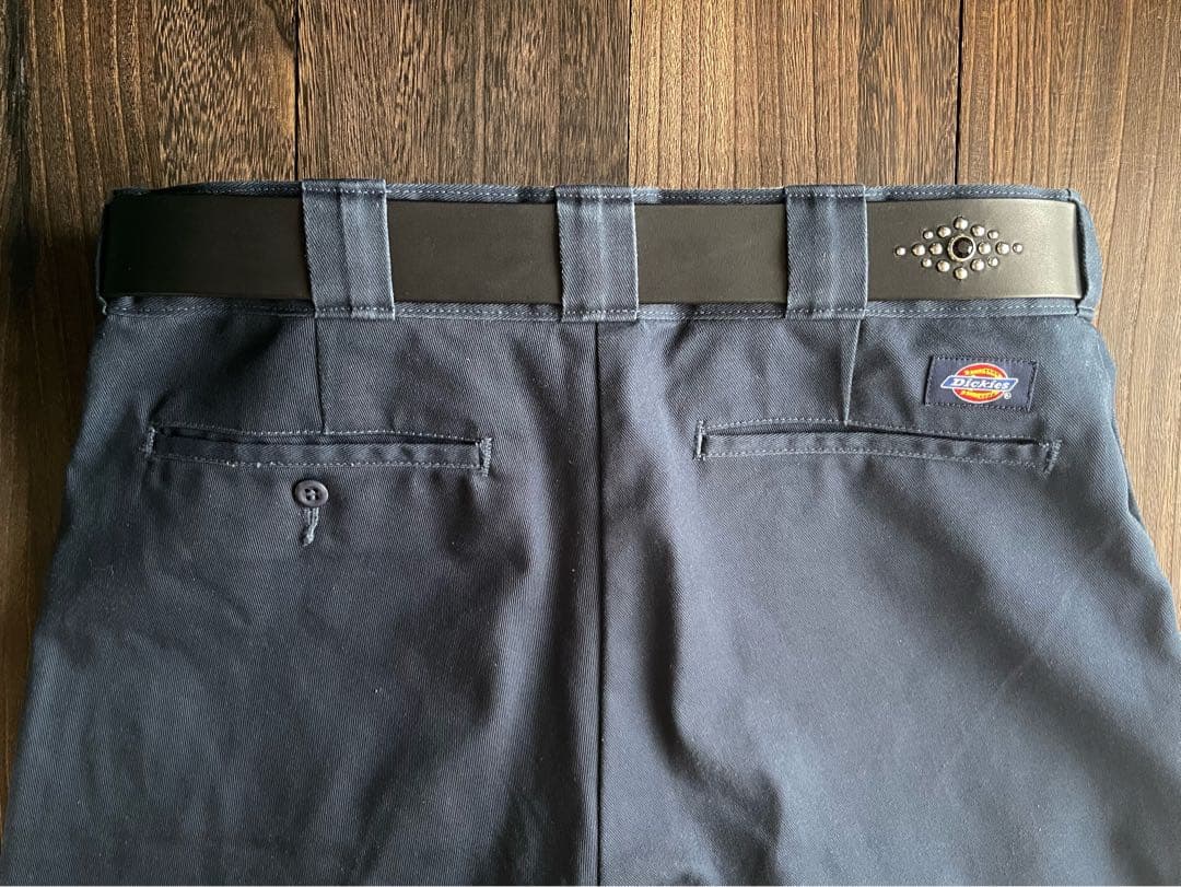 オーダー品 ディッキーズ874専用スタッズベルト 牛ヌメ シルバー