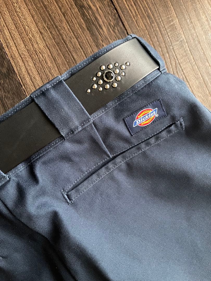 オーダー品 ディッキーズ874専用スタッズベルト 牛ヌメ シルバー