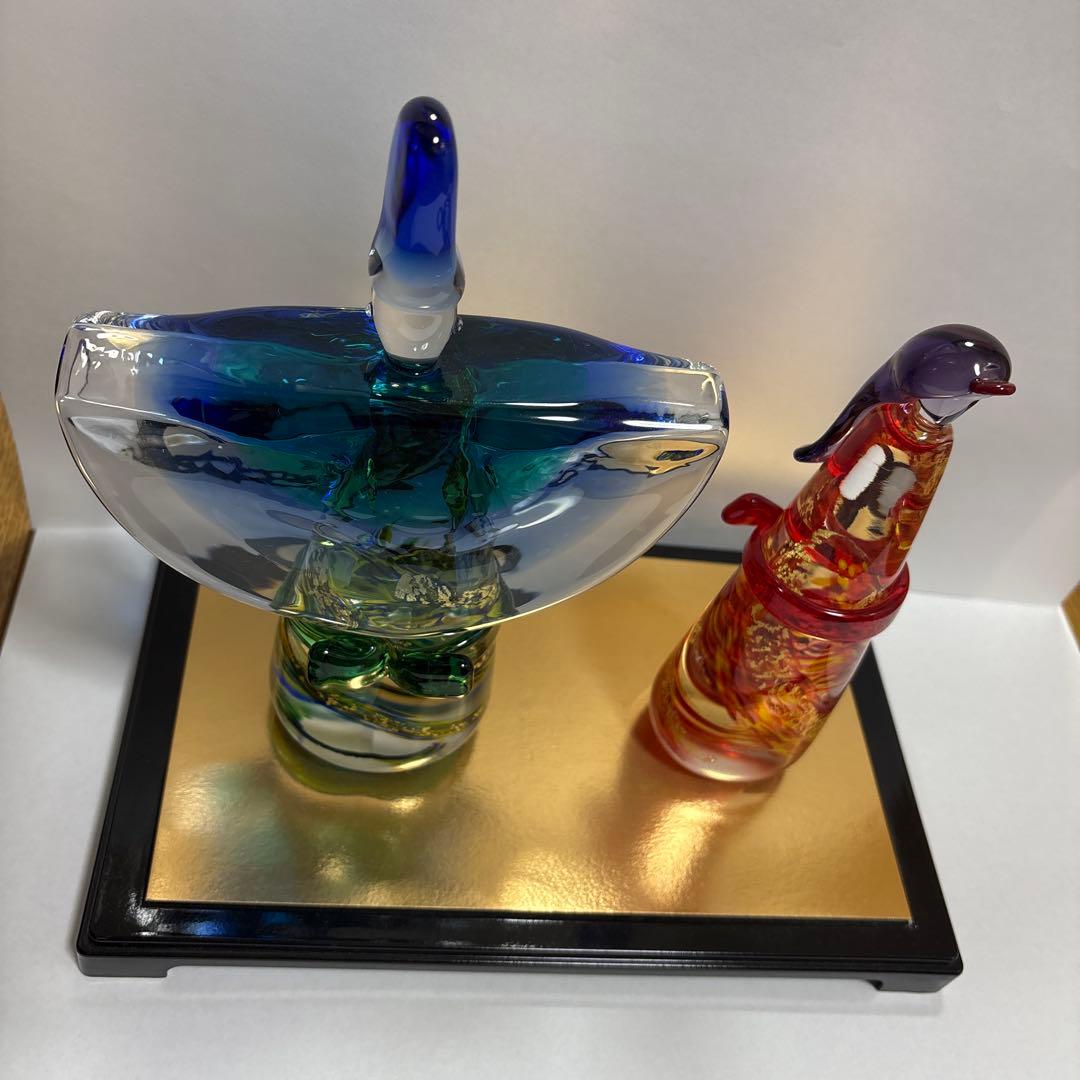 色彩豊かなガラス彫刻2点セット - メルカリ