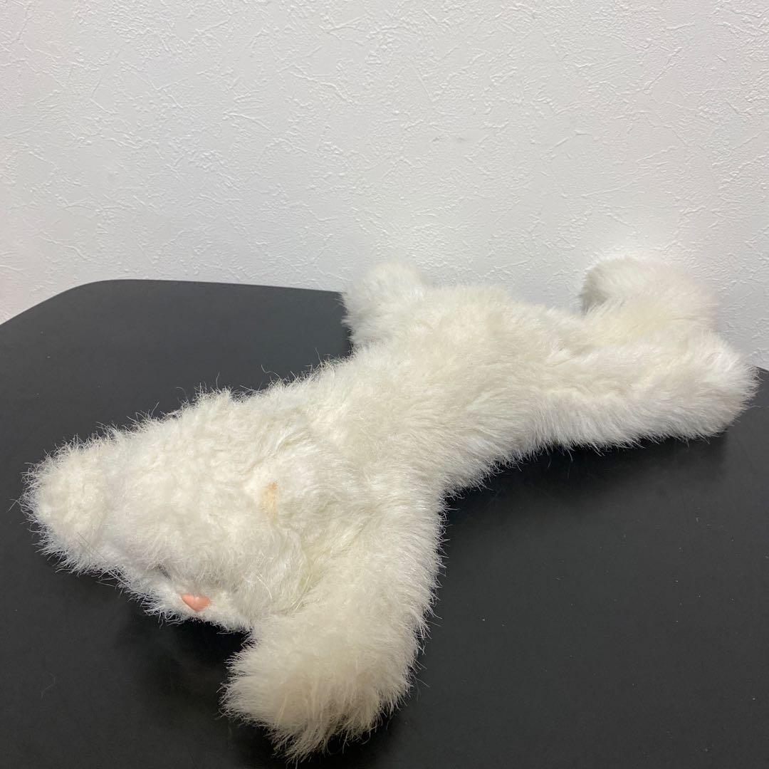 激レアサイズ！オオイケ　白いペルシャネコ ぬいぐるみ 希少　昭和レトロ m7