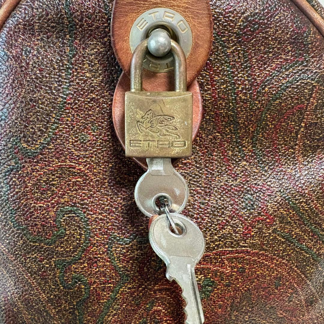 お値下げ！専用箱&袋付】エトロ/ETROミニボストンバッグ ペイズリー 南京錠