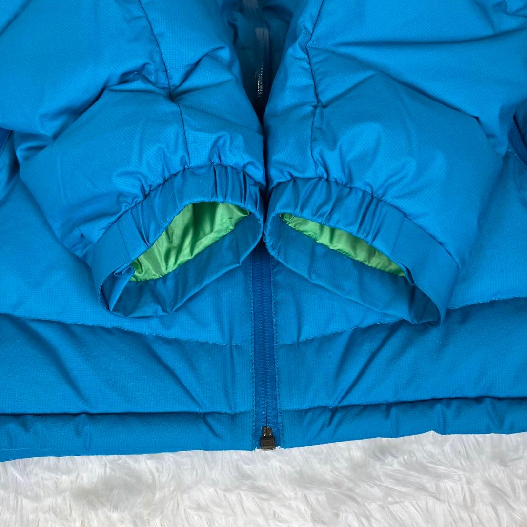 《美品》モンベル パーマフロストライトダウンパーカ ブルー レディースL