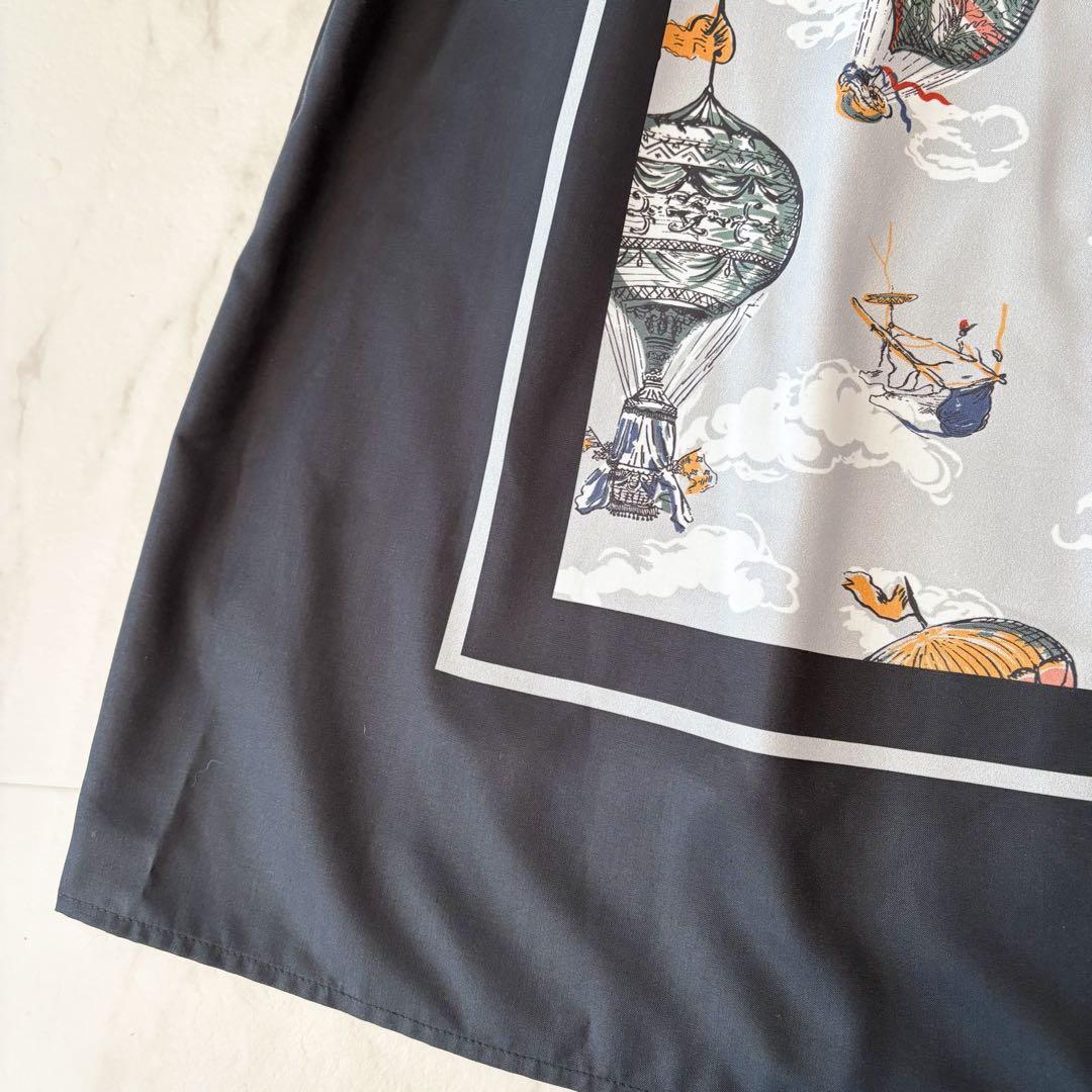 美品✨《ビアズリー 》気球　サテン　ロングスカート　ウエストリブ