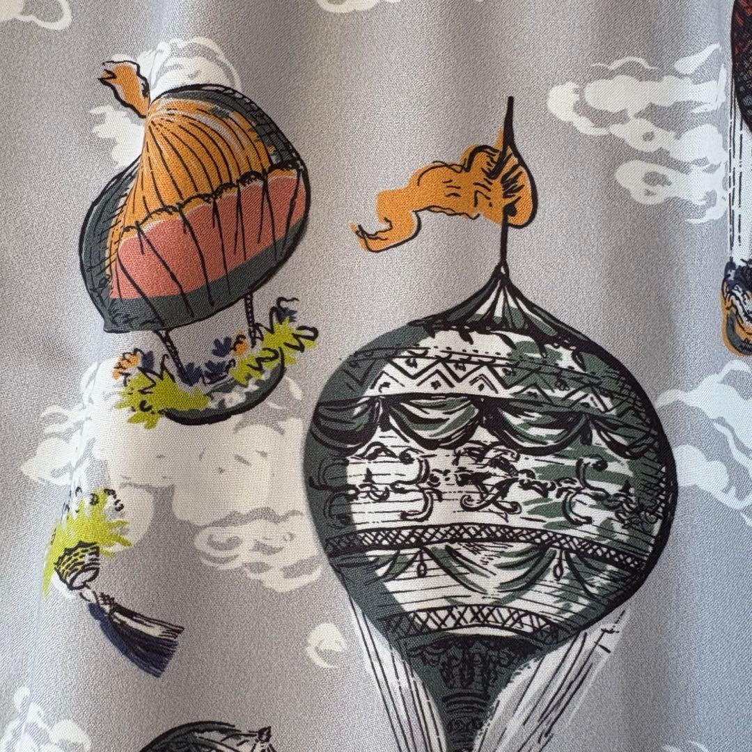 美品✨《ビアズリー 》気球　サテン　ロングスカート　ウエストリブ