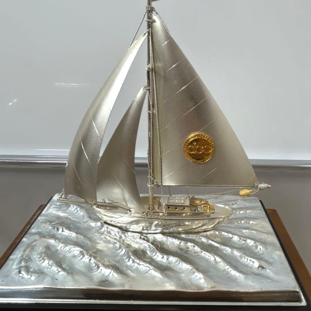 silver970刻印 銀工芸品 銀製 ヨット 船 置物 - メルカリ
