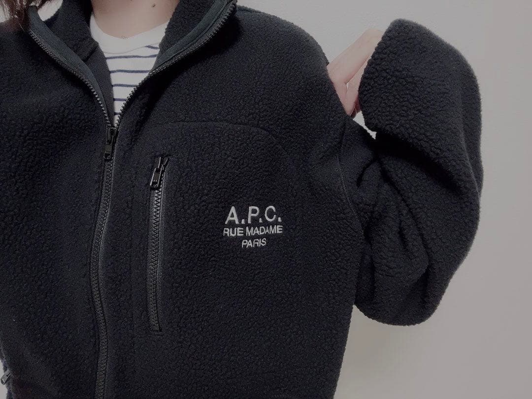 激レア希少品♡A.P.C. ボアフリースブルゾン ブラック - メルカリ