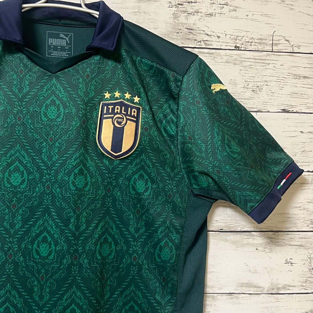 美品 2019/20 イタリア代表 3rdユニフォーム プーマ 緑 グリーン S