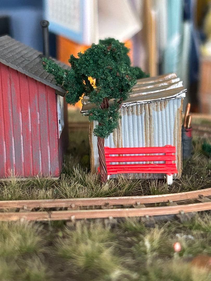 HOナロー・Nゲージ小型レイアウト 小屋と倉庫のセット - 鉄道模型本物