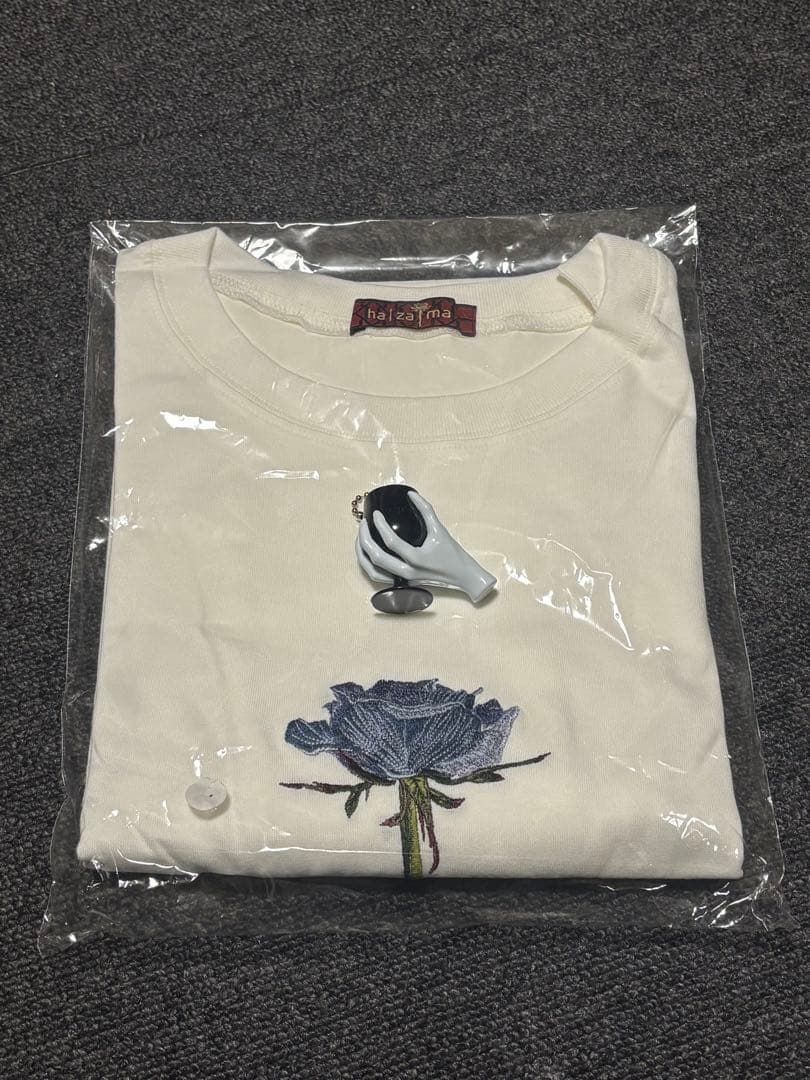 Adoコラボ hazama Tシャツ ロゴカットソー ホワイト M