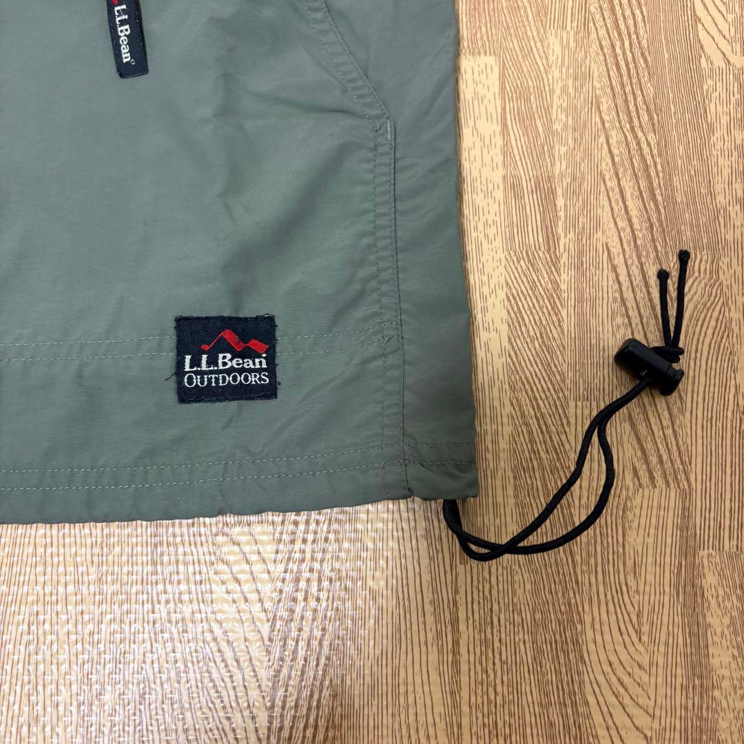 90s L.L.Bean ナイロン アノラックパーカー カーキー サイズS