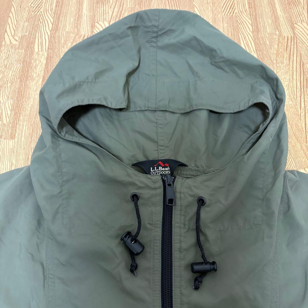 90s L.L.Bean ナイロン アノラックパーカー カーキー サイズS