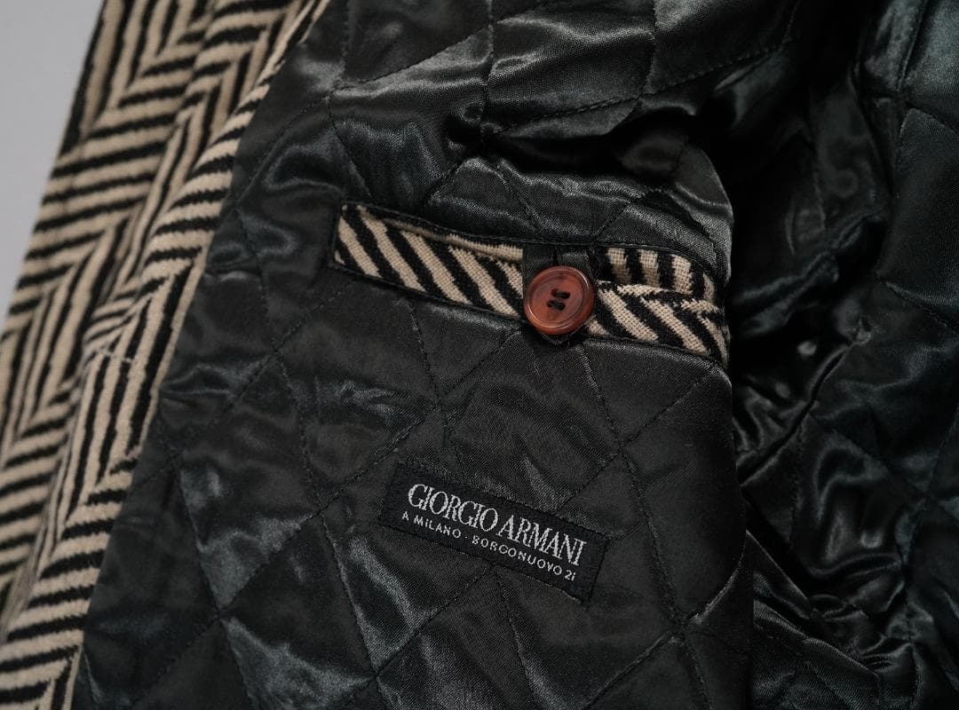 イタリア製 80s 90s ジョルジオアルマーニ レザー切替 ウール