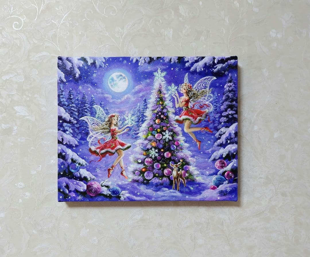 n*y様 【Fairy Christmas】アクリル画 F3 風景画 絵画