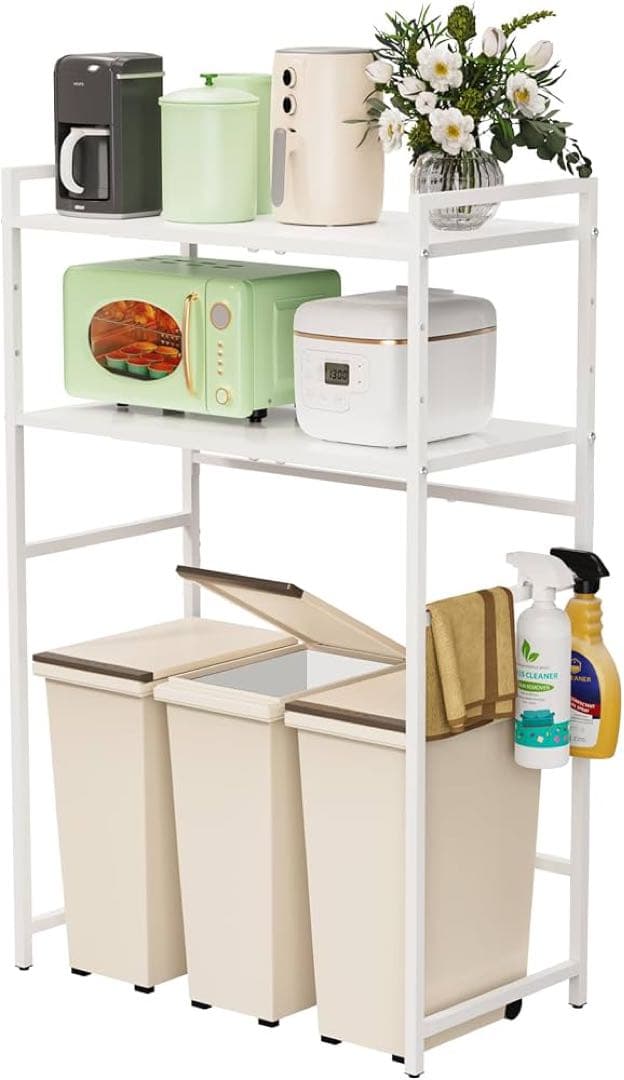 ゴミ箱上ラック 高さ126cm オープンラック 横幅伸縮キッチン収納 伸縮ゴミ箱上ラック キッチン収納 ゴミ箱上ラック おしゃれ ぼん家具