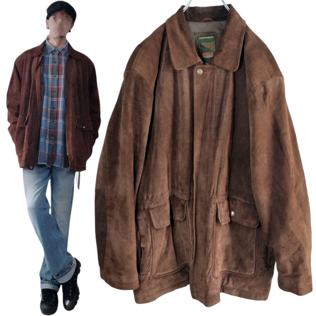 年代物】 OLD UNIQLO オールド ユニクロ リアルレザー ジャケットL