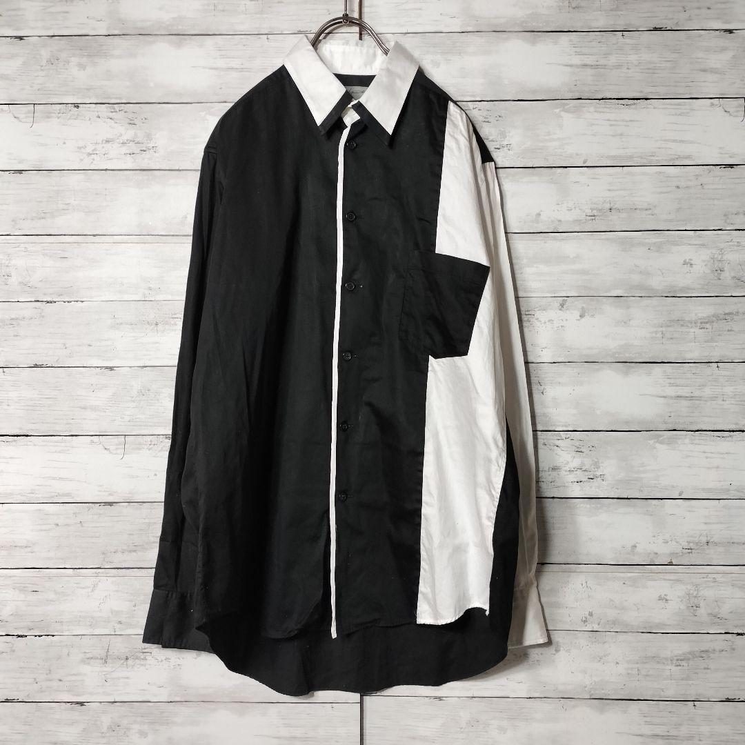 ヨウジヤマモトプールオム サイト 長袖シャツ バイカラー コットン綿 最終値下げ】ヨウジヤマモト プールオムYohji Yamamoto POUR HOMME