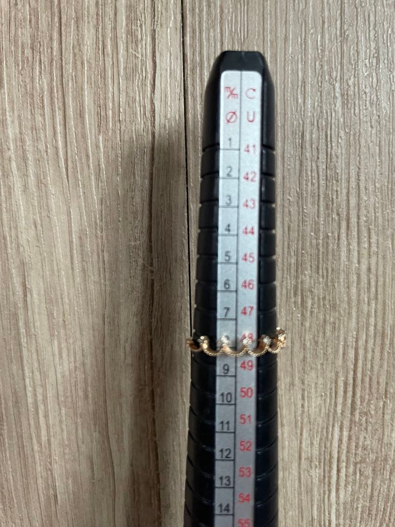 ete イエローゴールド　クラウンリング K10 0.04ct 9号