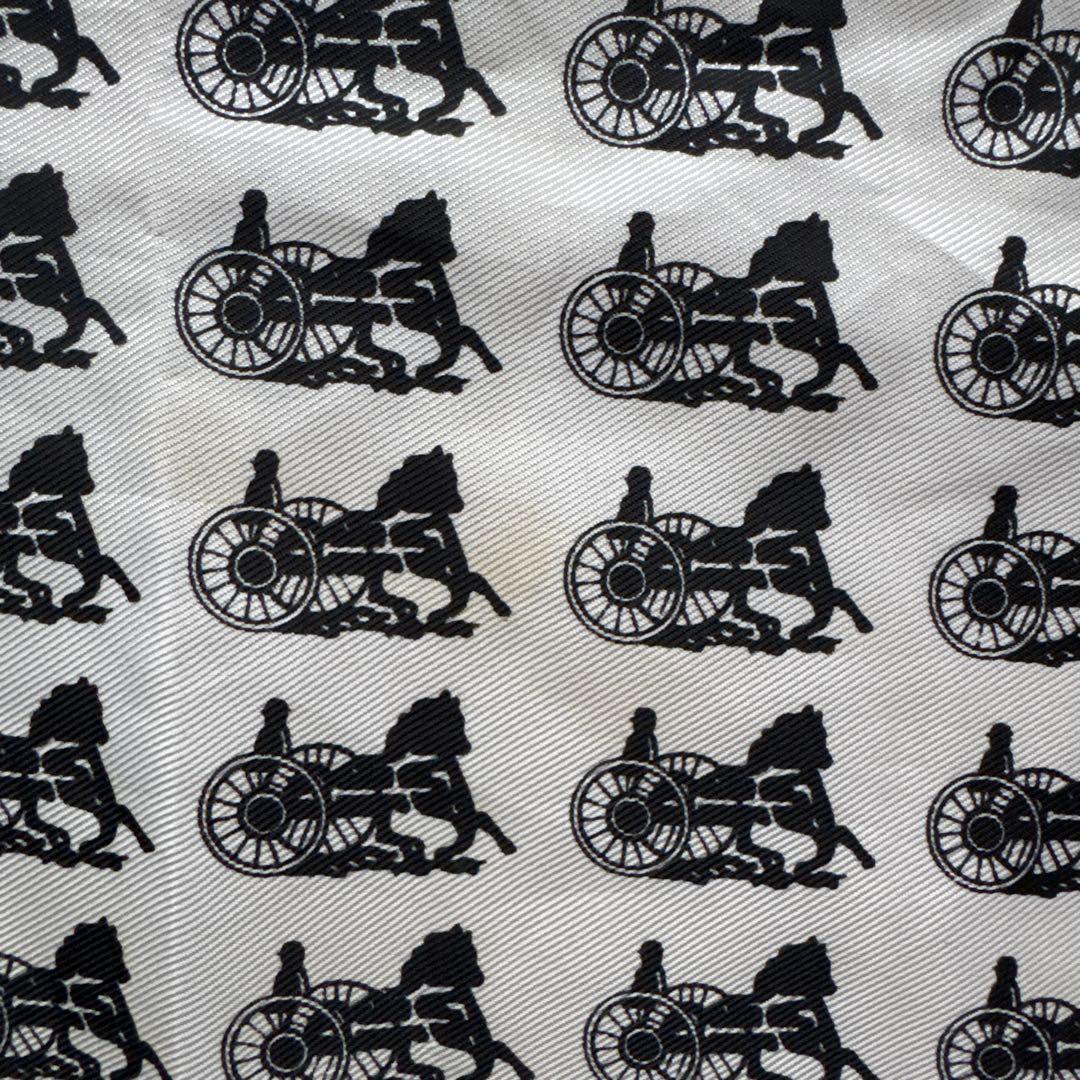 セリーヌ ヴィンテージ 馬車柄 大判スカーフ ブラック シルク レトロ