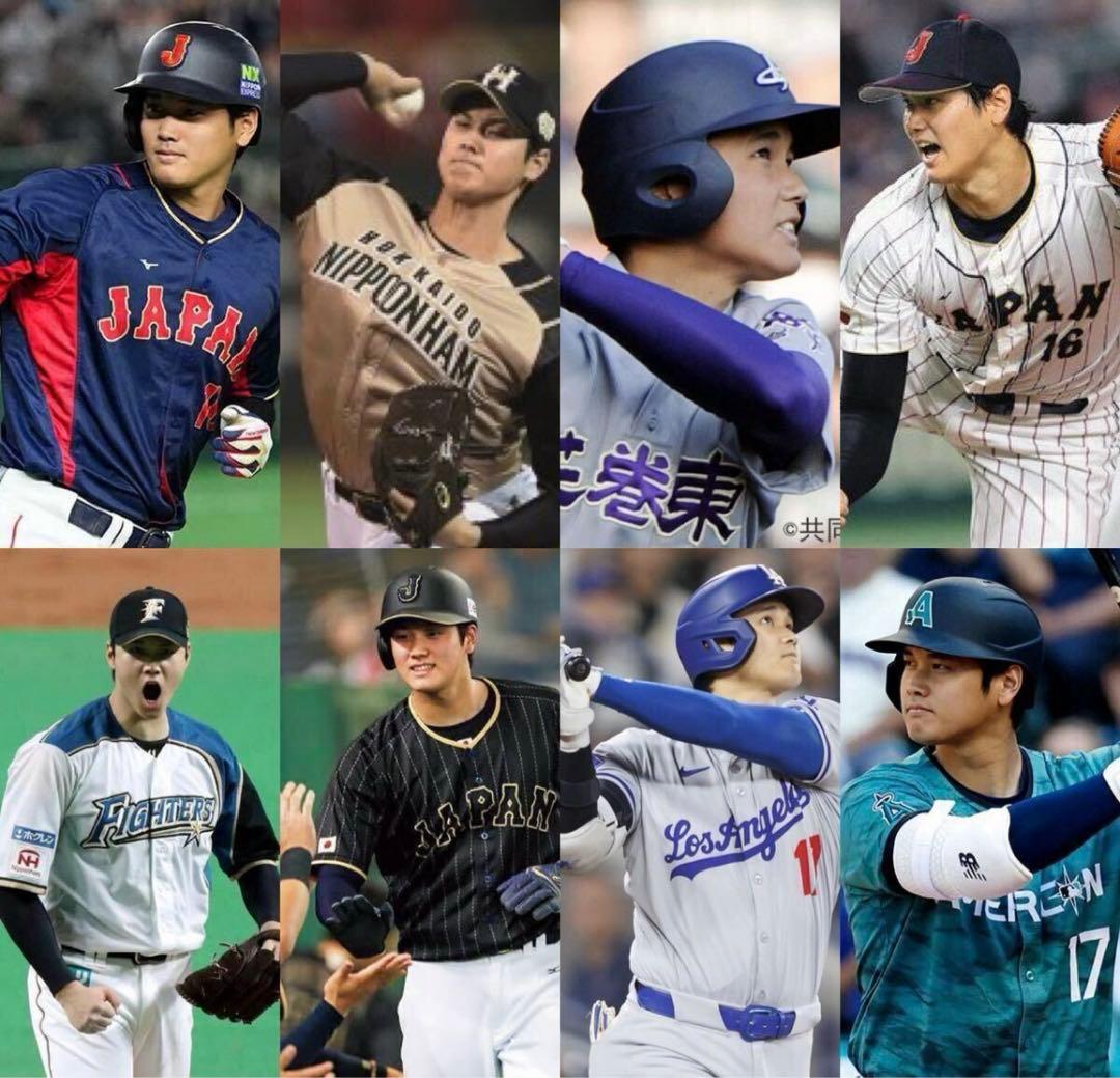 非売品 大谷翔平サインプリント歴代ミックスユニフォームXL エンゼルス