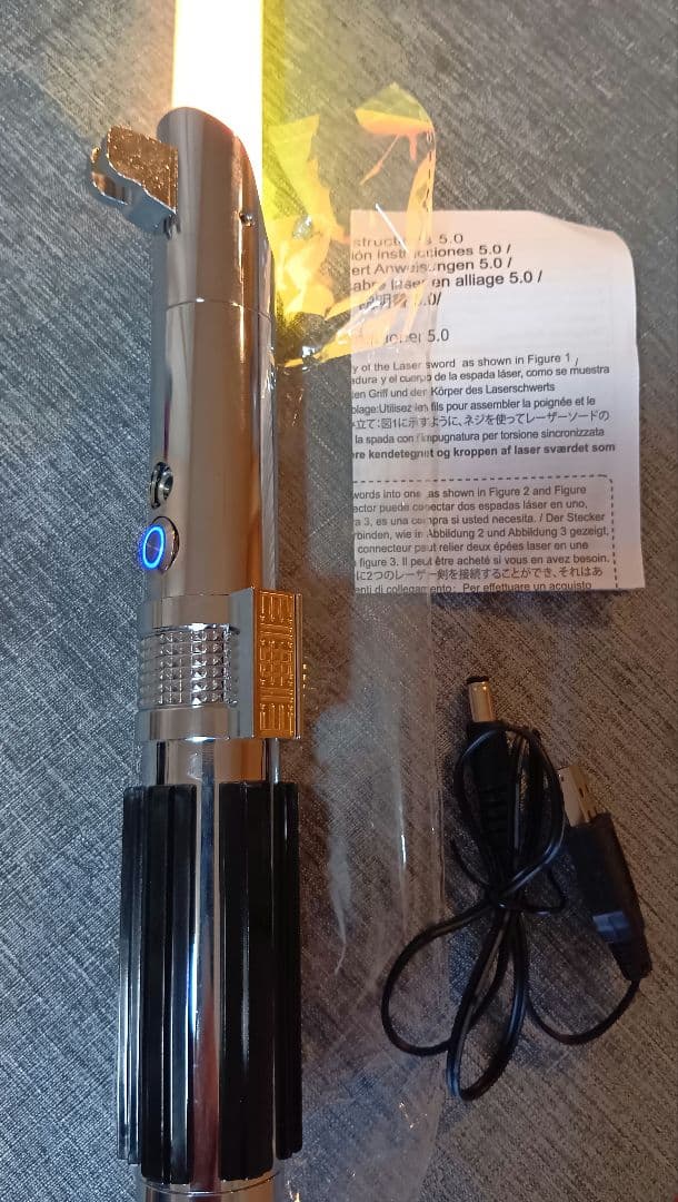 合金製ライトセーバー アナキン仕様 SWギミック 振動 音 光 usb充電