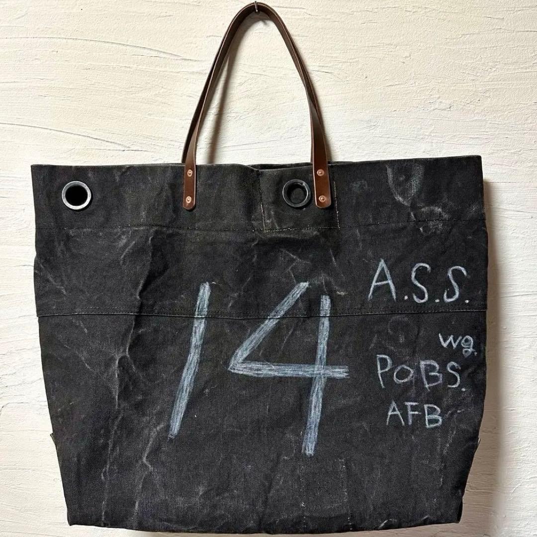 ビンテージ ミリタリー ダッフルバッグ トートショルダーバッグ RRL 35 RRL ( DOUBLE RL ダブルアールエル ) ” ビンテージキャンバス ダッフル