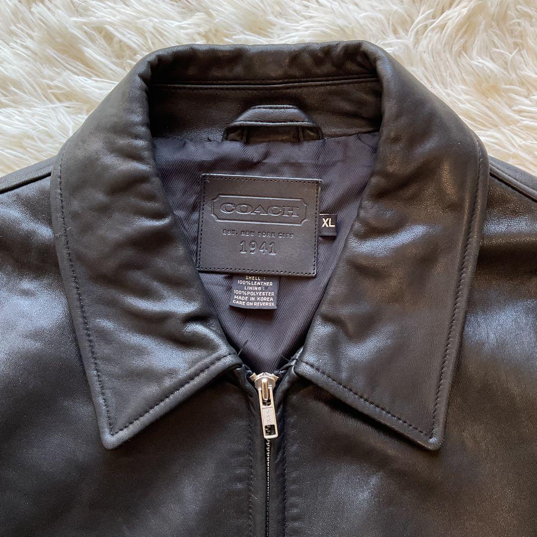 美品✨ 00's オールドコーチ レザージャケット 本革 ブルゾン XL 黒