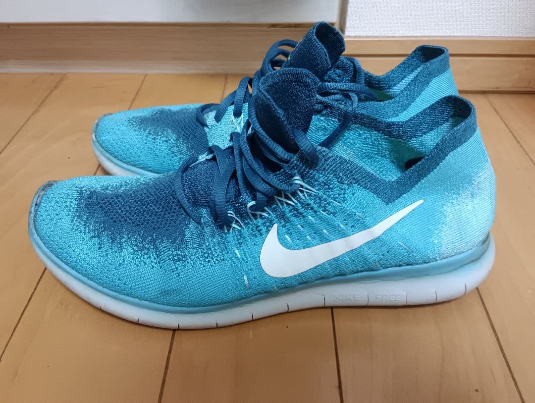 NIKEナイキ FREE RUN FLYKNIT ブルーラグーン 27.5cm
