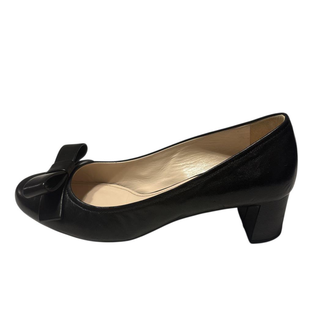 ［美品］PRADA プラダ パンプス リボン　黒　ブラック　24.5cm