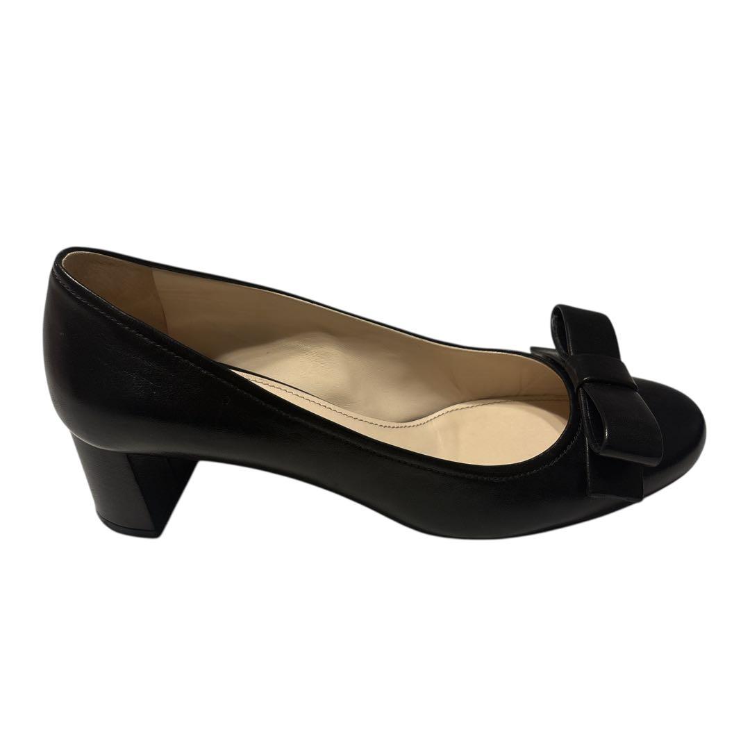 ［美品］PRADA プラダ パンプス リボン　黒　ブラック　24.5cm