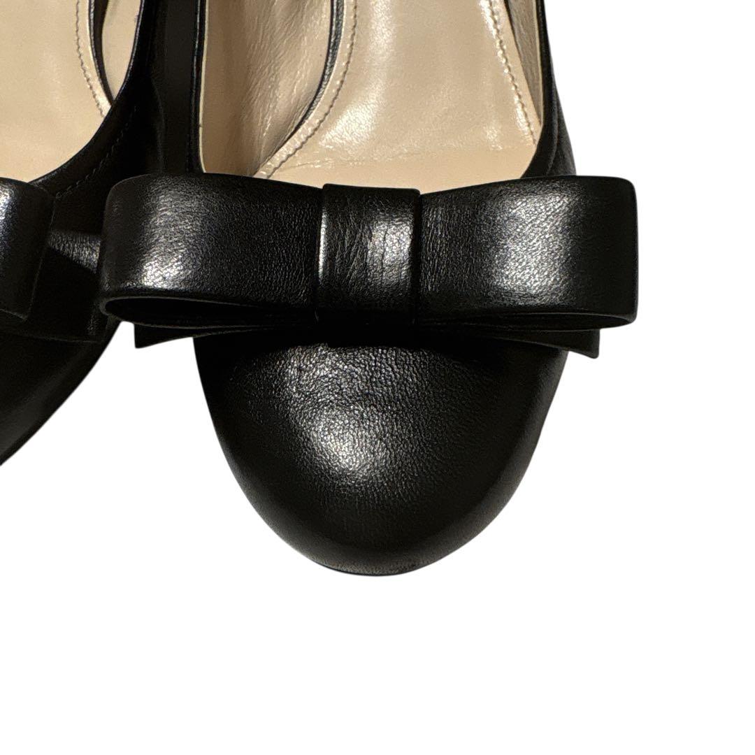［美品］PRADA プラダ パンプス リボン　黒　ブラック　24.5cm