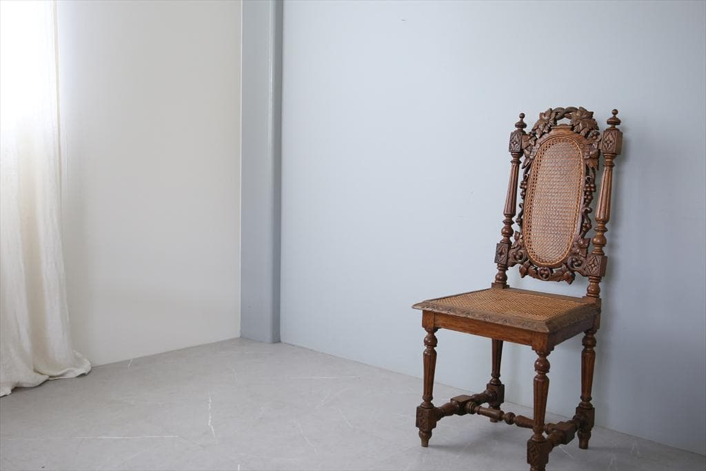 フランスアンティークバロック様式サロンチェア/木製ダイニングイス(90