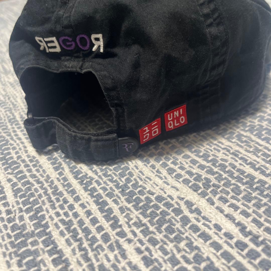 Uniqlo】 RFロゴ ロジャーフェデラー キャップ 黒（刺繍 紫） - メルカリ