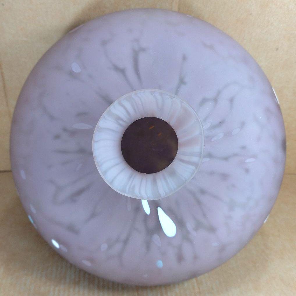 本物保証】藤田喬平 手吹 金彩 花瓶(薄紫系) 共箱 栞 デパートカード