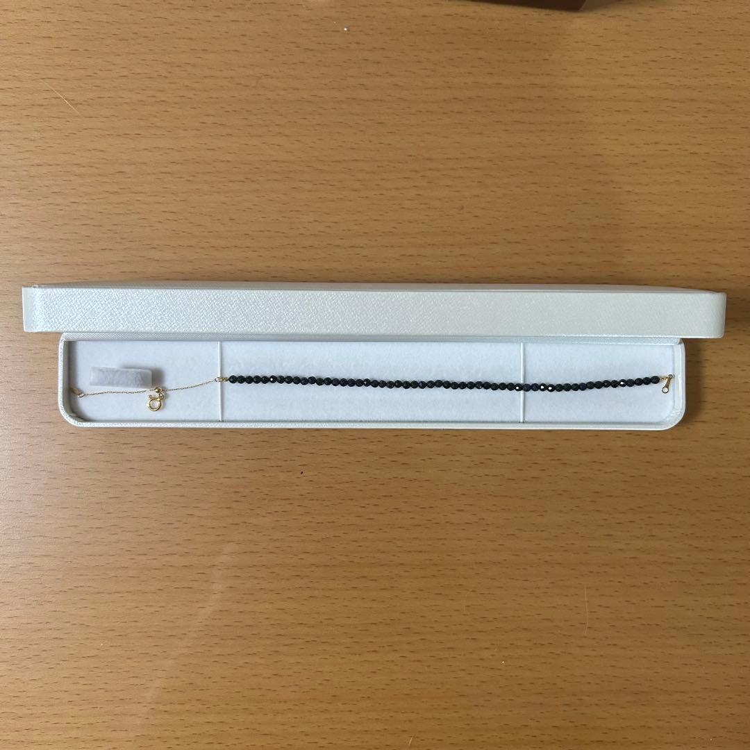 k18 スライドアジャスター付き　ブラックサファイアブレスレット 18金 k18 18k ブレスレット メンズ ゴールド アンクレット ブラック