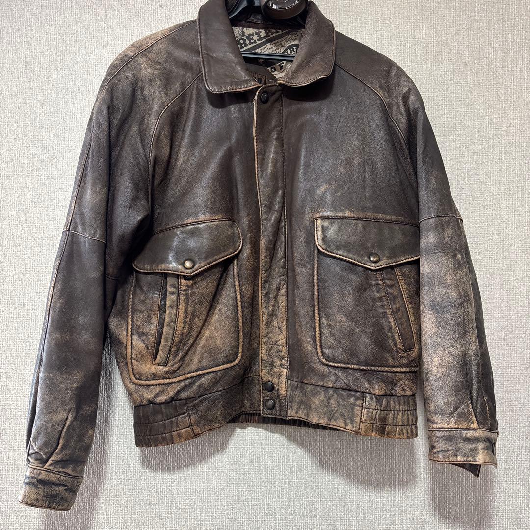 ダークブラウン レザージャケット　ZUFOLO 派手裏地【ZUFOLO】羊革 本革 ラムレザーライダースジャケット
