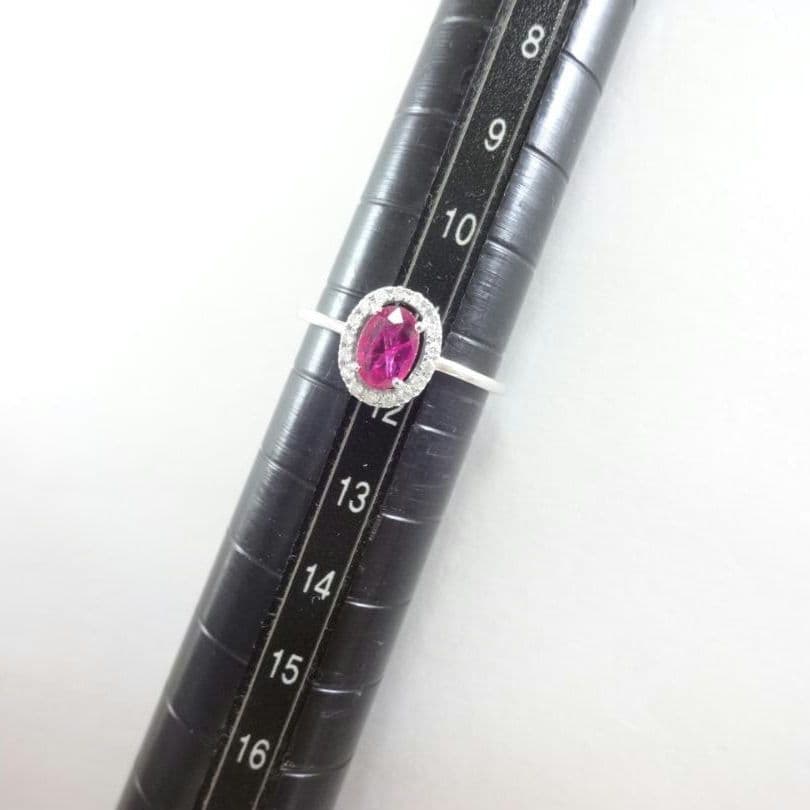【美品】ルビー　ダイヤモンド　リング　0.45ct　0.09ct　K18WG