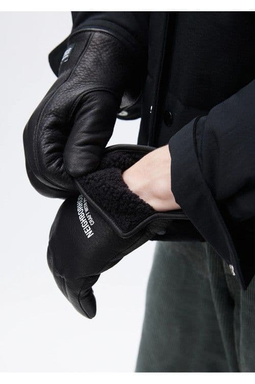 NEIGHBORHOOD Leather Boa Gloves Black - メルカリ