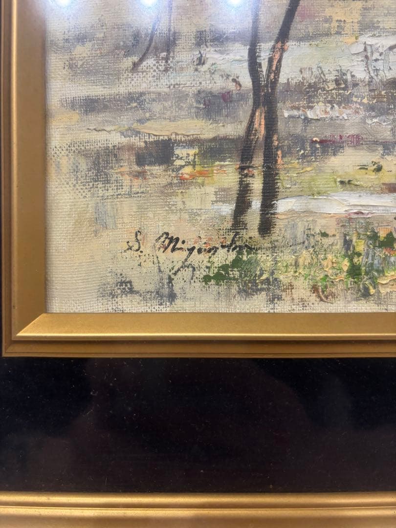 作者不明な為‼️油彩画 風景画 金色フレーム