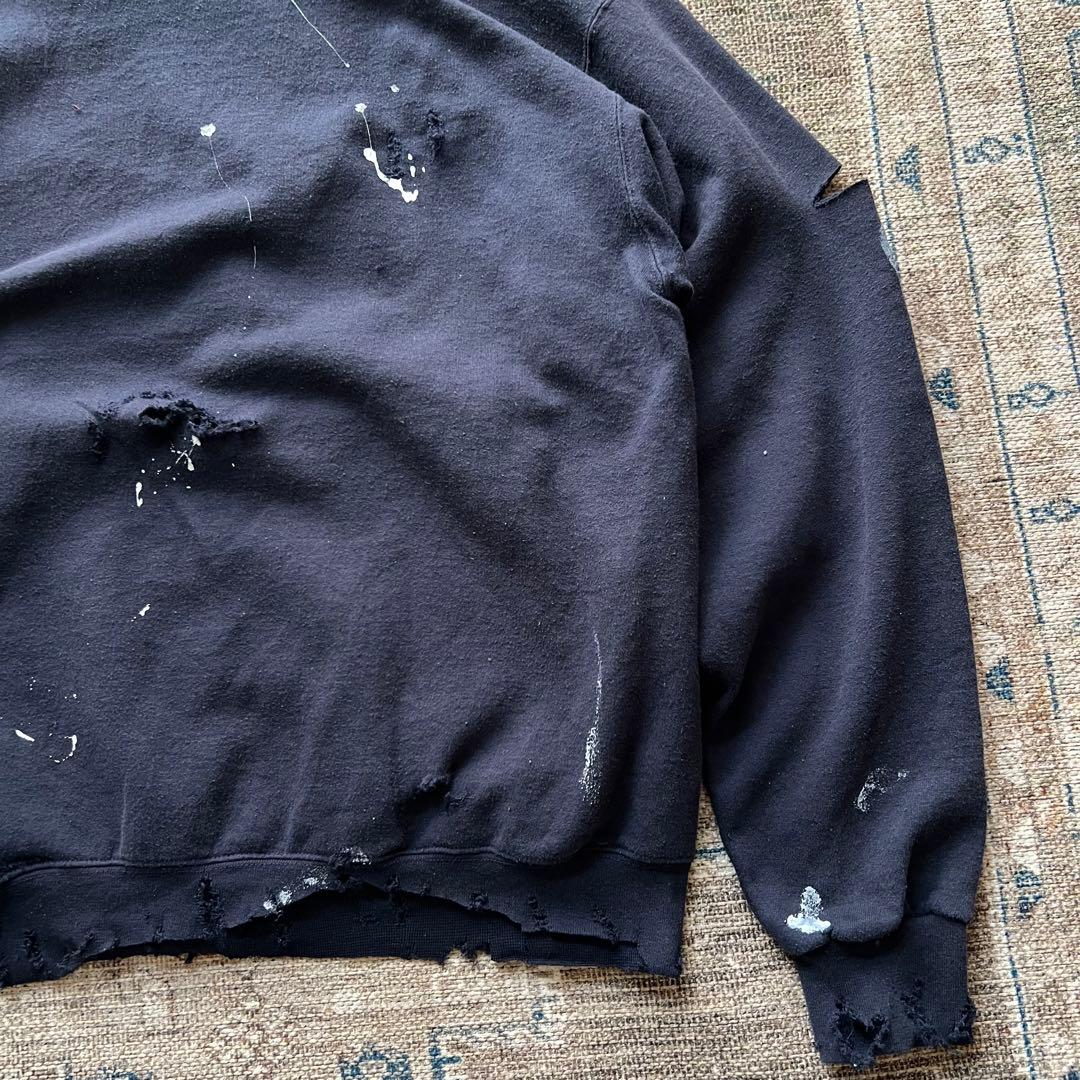 90s champion ダメージ ボロ スウェット パーカー ペンキ グランジ