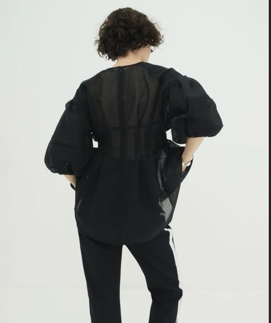 CLANE SHEER PLAID VOLUME SLEEVE TOPS - メルカリ