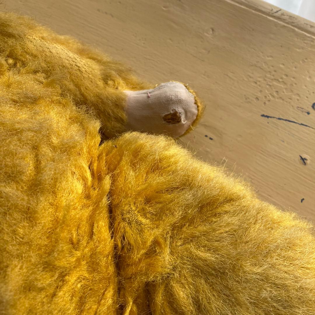 フランス　アンティーク　古い黄色のぬいぐるみ