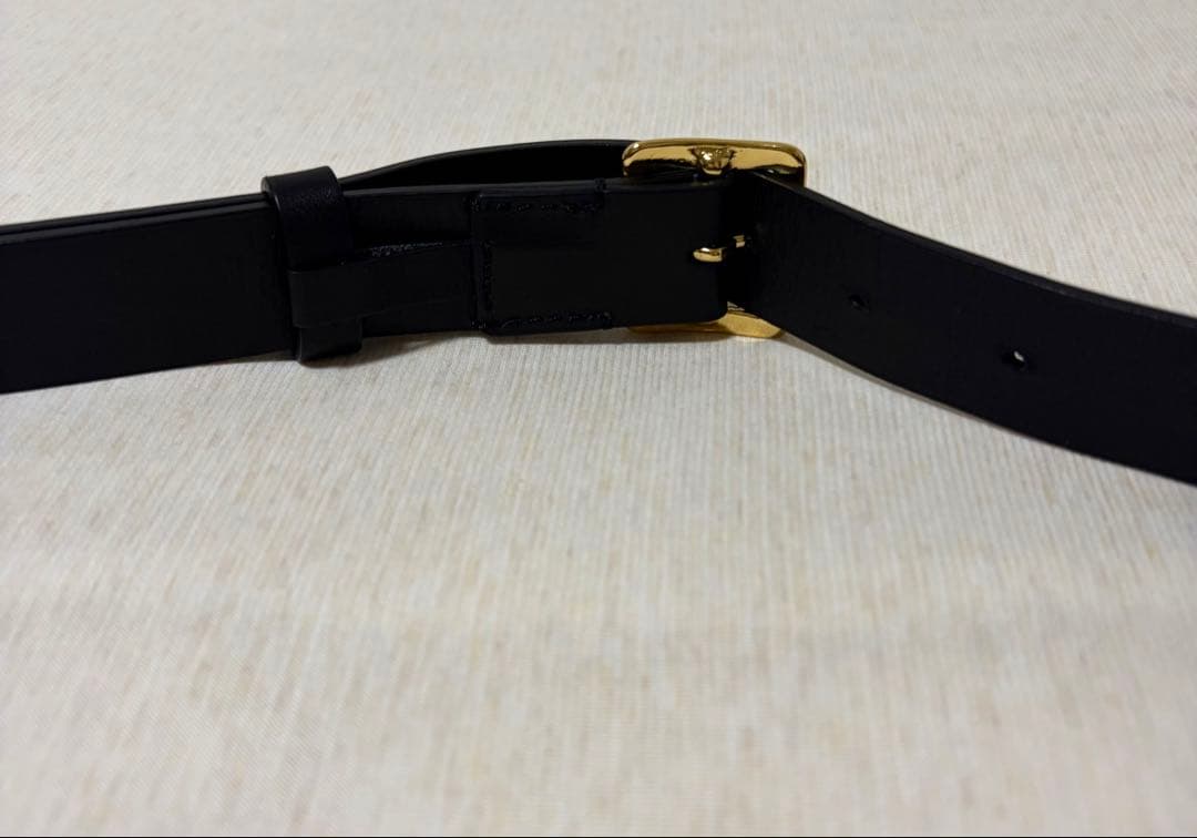 2025aw】オーラリー スクエアバックルベルト ブラック Mサイズ - メルカリ