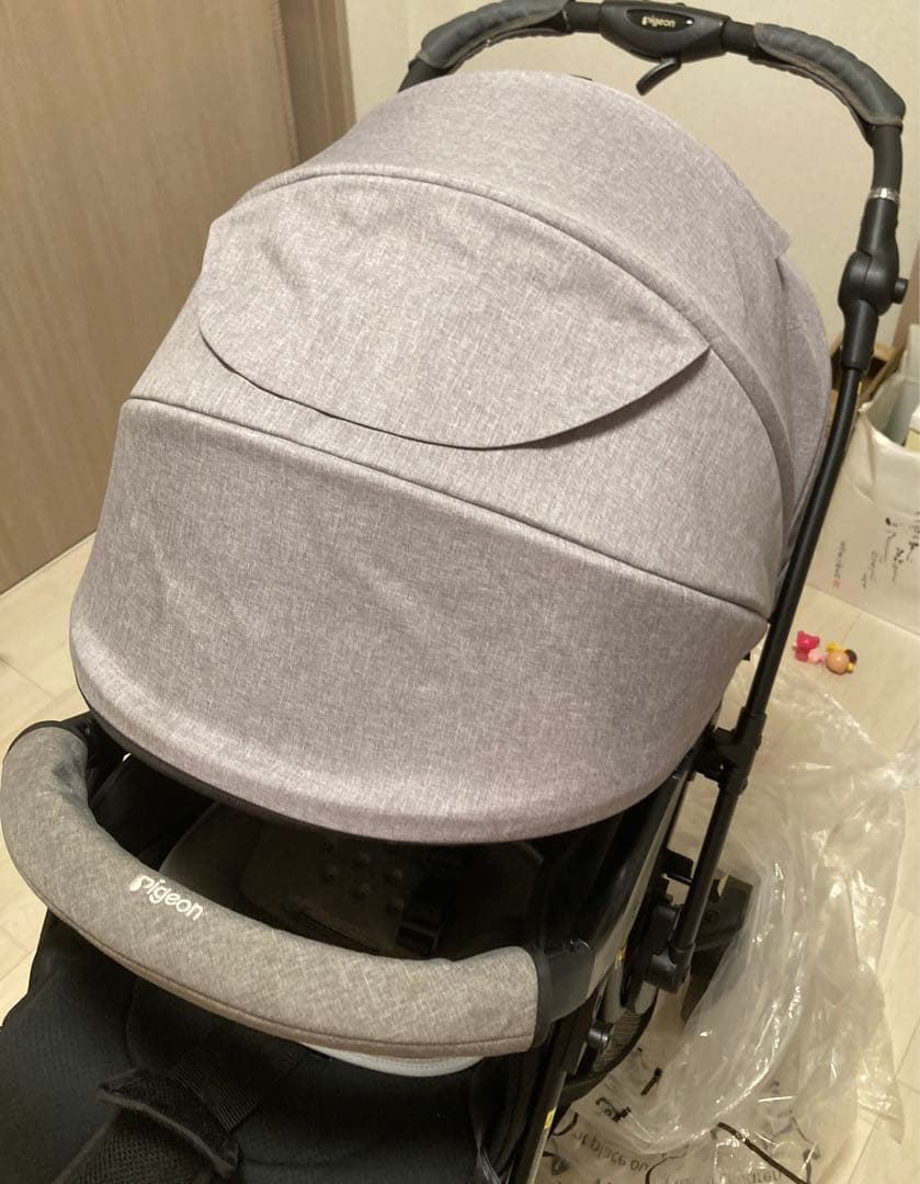 pigeonグレー ベビーカー前・後ろ向き両用(未使用幌付 Pigeon（ピジョン） ノートアール NB0-R 生後1ヵ月〜 ベビーカー