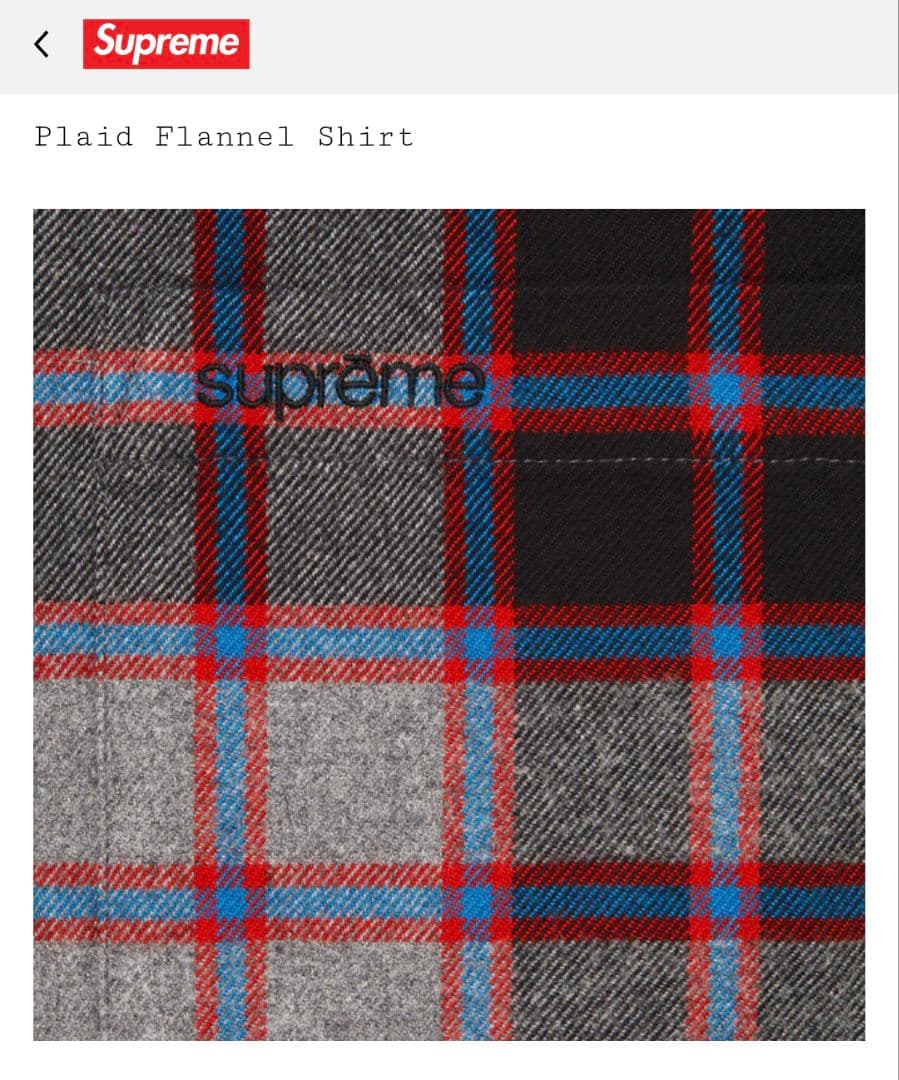 Supreme Plaid Flannel Shirt 25fw サイズL - メルカリ