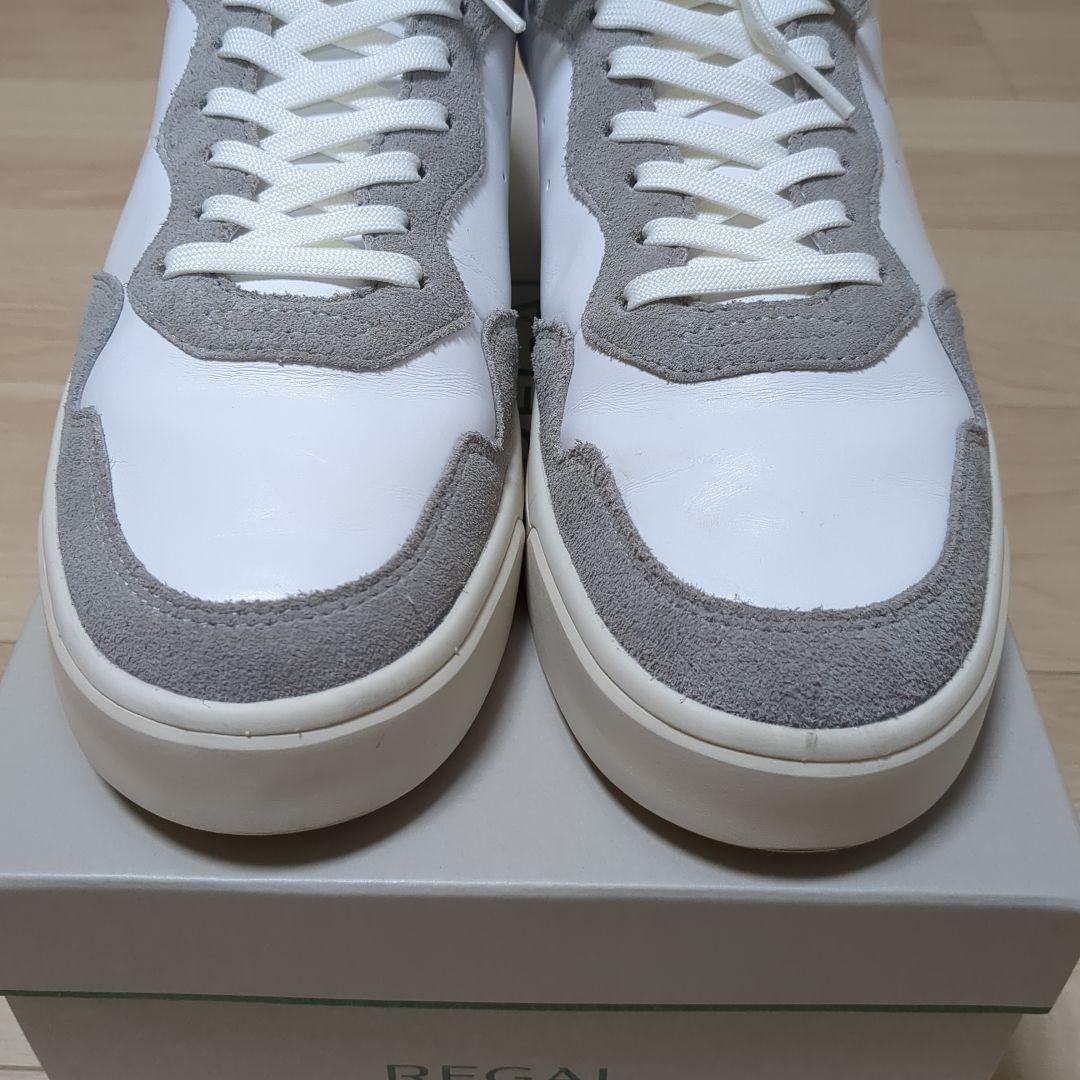 【美品】REGAL リーガル レザースニーカー 26.5cm 白 グレー 箱付
