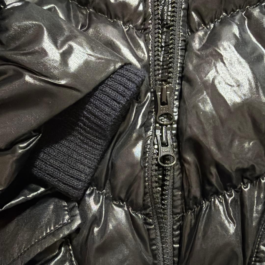 GAP ギャップ ダウンジャケット フード ファー 黒 光沢 Y2K 平成ギャル